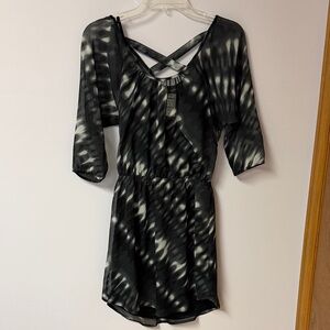 NWT Express Black and White Sheer Mini Dress